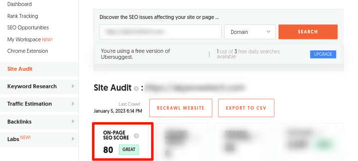 How To Check Your Website SEO Score Using Ubersuggest SEO Analyzer