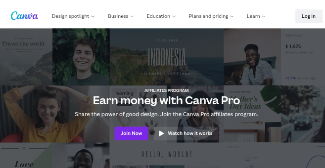 2. Canva

10+ High-Paying Affiliate Programs For Beginners