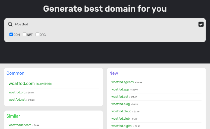 7. NameMesh

10 Best Blog Name Generators To Find The Perfect Name For Your Blog
