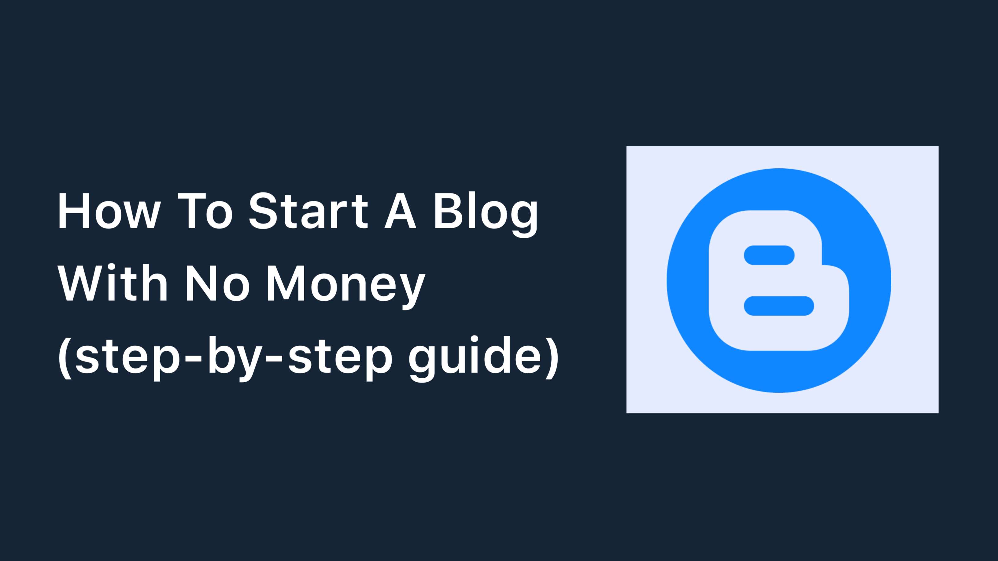 How To Start A Blog With No Money