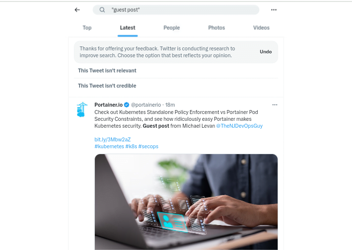 Twitter Search for guest post opportunities