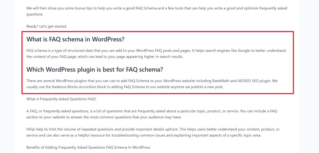 Save and Preview the FAQ Schema