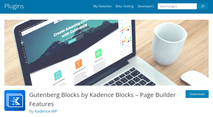 Plugin 2: Kadence Blocks