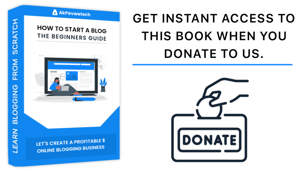Donate And Get This Book On How To Start Blogging