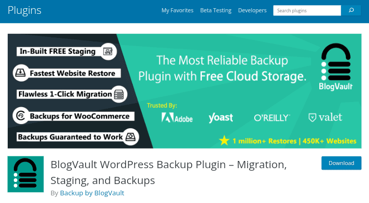 BlogVault WordPress Backup Plugin