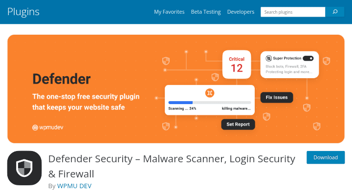 Defender Security WordPress Security Plugin